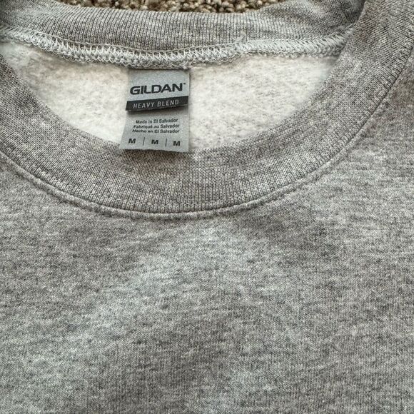 Gray Crewneck Sweater with Blue Car Design - Picture 3 of 4